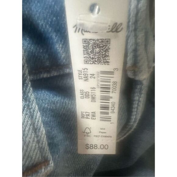 Madewell Roadtripper High-Rise Slim Boyjeans jeans 24 in Edenwald Wash - Picture 9 of 9